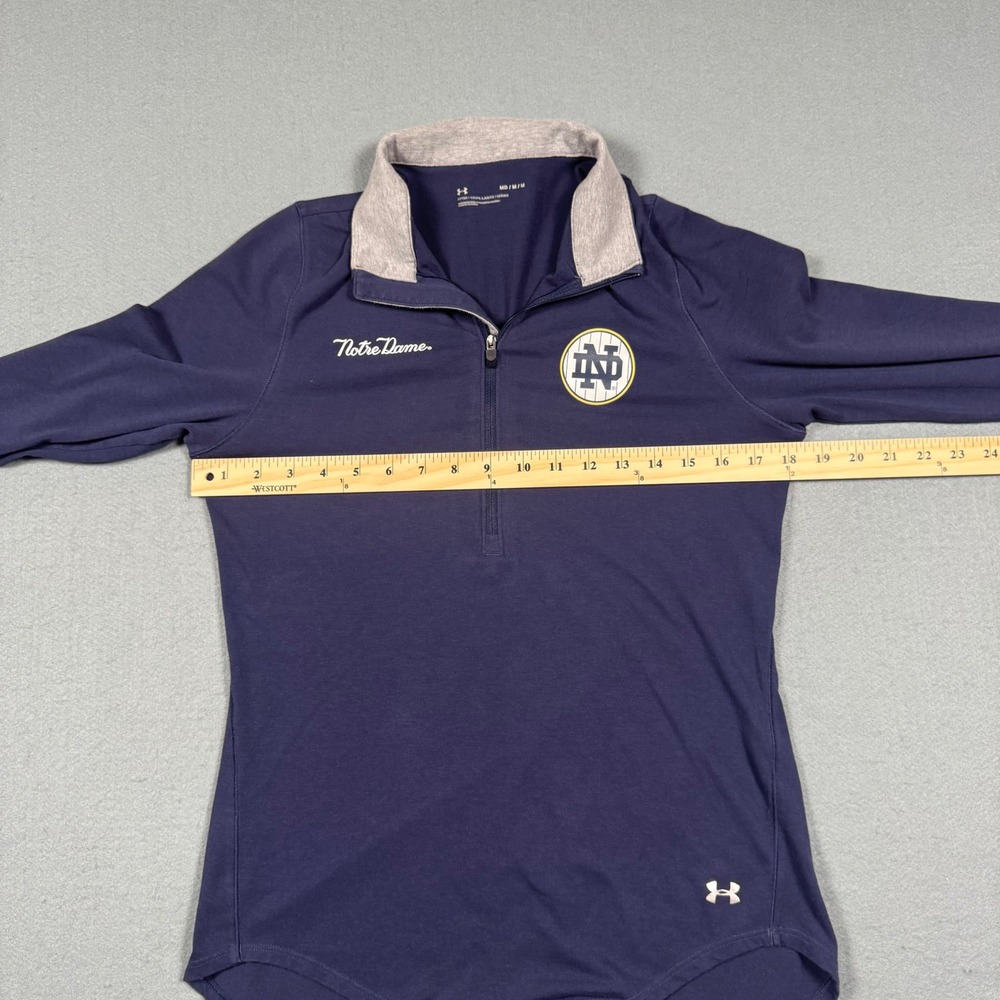 Under Armour Notre Dame Fighting Irish Navy Blue Quarter Zip Pullover Womens MD - Picture 5 of 11